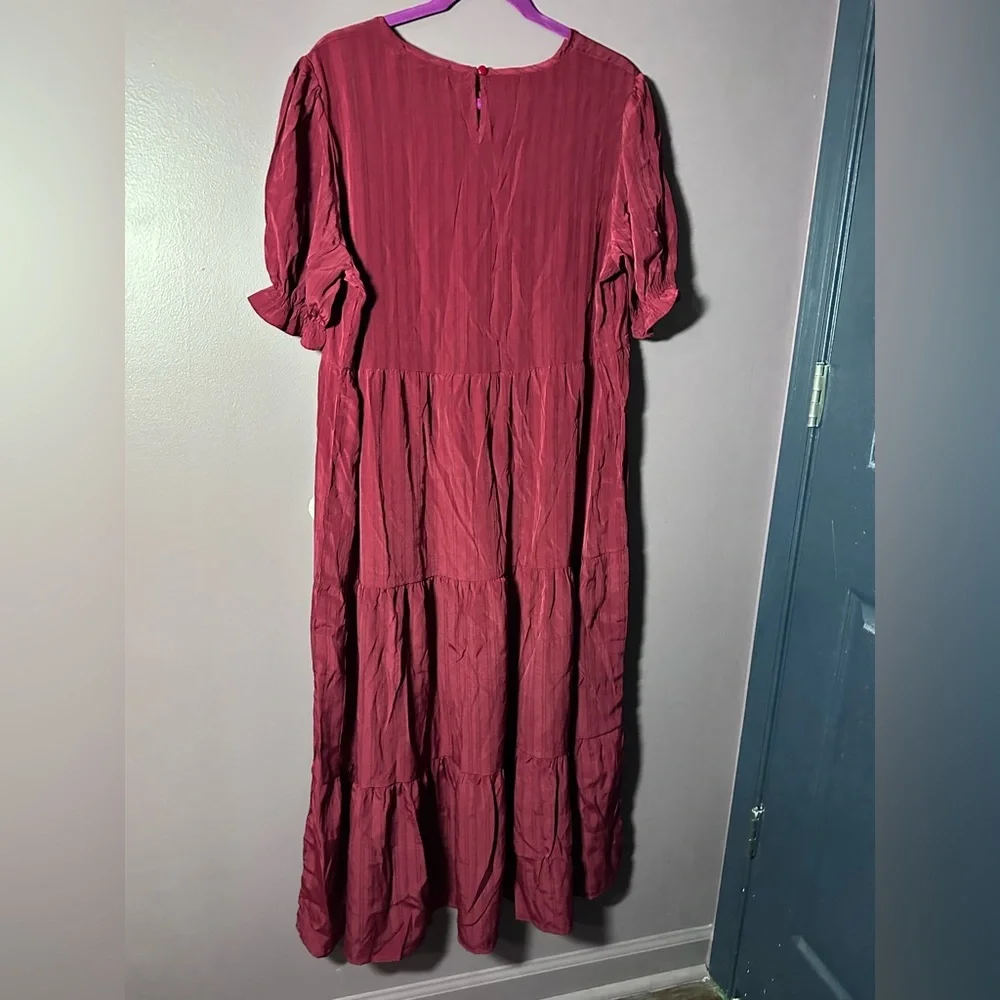 Elegant Red Women's Dress - Picture 5 of 5